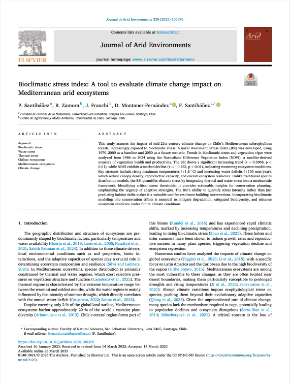 Bioclimatic stress index: A tool to evaluate climate change impact on Mediterranean arid ecosystems
